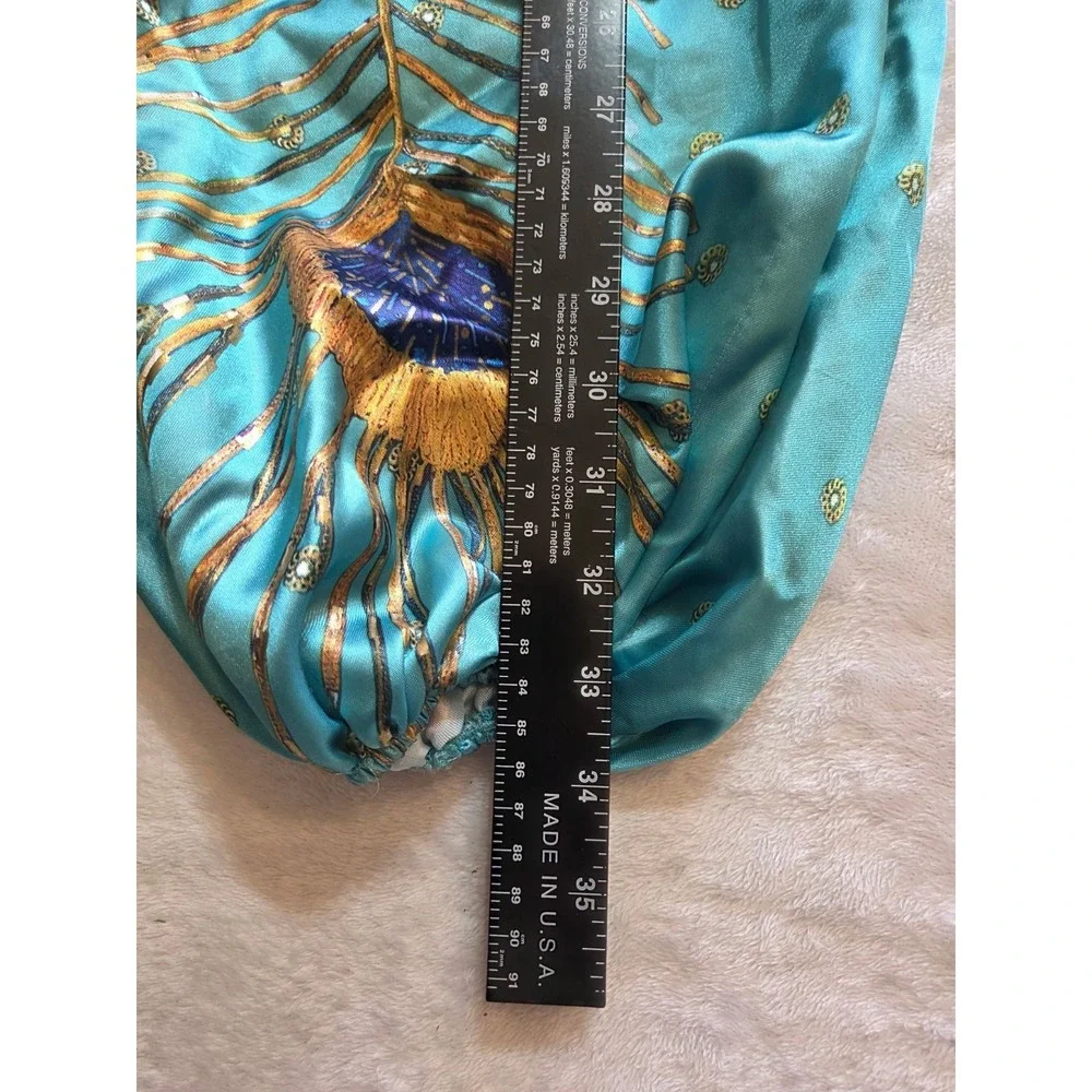 385 Disney Aladdin Jasmine Jumpsuit Costume Girls XS 3T-4T Turquoise Gold